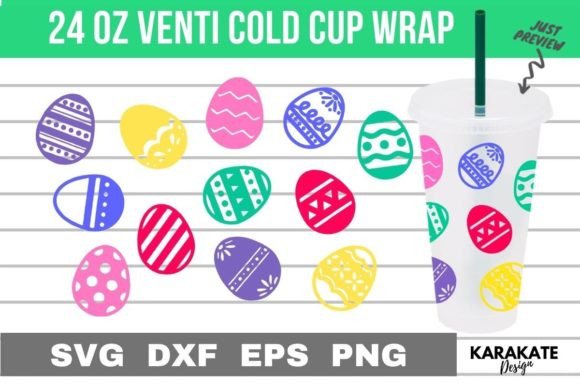 A 24 Oz Cup Wrap Design That Embroiders Easter Joy