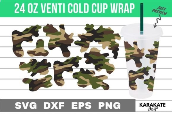 A Camouflage Green Cup Wrap for Crafts and Graphics