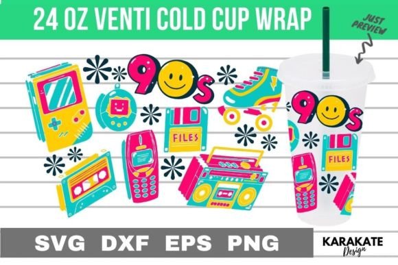 A Nostalgic Venti Cup Wrap for Modern Crafts & Graphics
