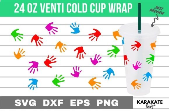 An Awareness Hand Venti Cup Wrap for Crafts and Graphics