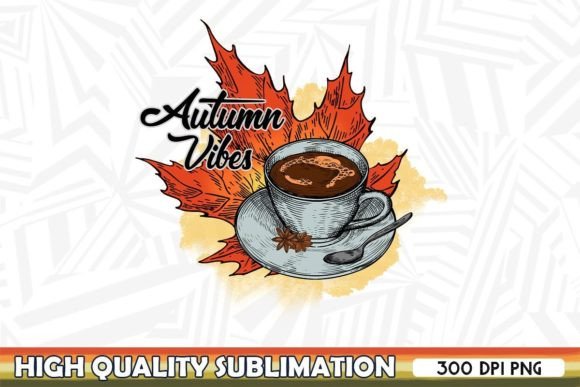 Autumn Vibes Coffee Cup Graphics for Seasonal Crafts