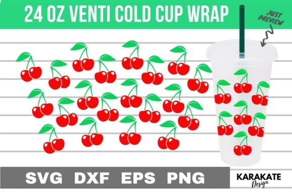 Cherry Cup Wrap Graphics for Real Crafting Projects