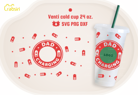 Dad Charging 24oz Cold Cup: A Graphic Asset for Craft Businesses