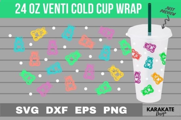 Gummy Bears Graphics: A Craft-Friendly Cup Wrap for Venti Cups