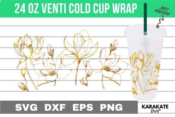 Lotus Cup Wrap for Graphic Crafts and Branded Merchandise