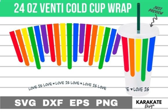 Love is Love Color Venti Cup Wrap: A Graphic for Crafts & Content