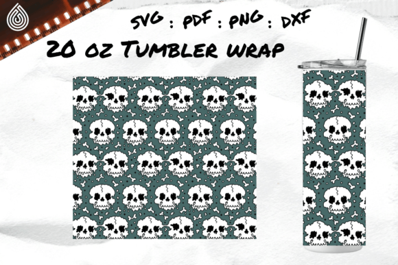 Melted Skull, 20oz Tumbler Graphics for Crafts