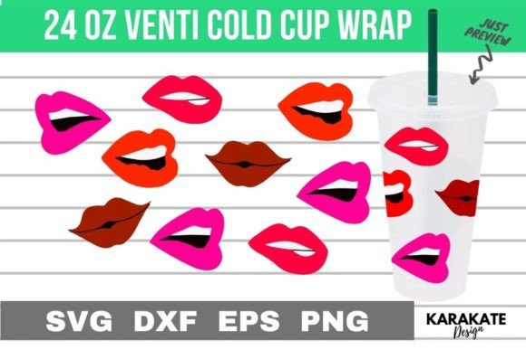 Sexy Lips Venti Cup Wrap: A Bold Graphic for Crafts & Editorial Use