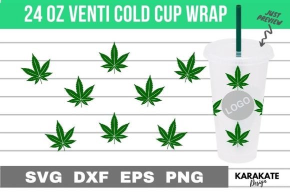 Small Cannabis Venti Cup Wrap Graphics for Crafts