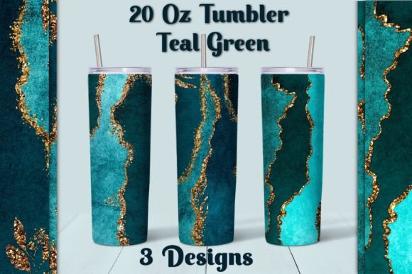 Teal Green Tumbler Graphics for Crafts & Brand Identity