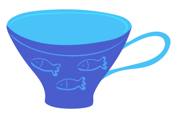 The Blue Tea Cup Graphic for Marketing & Illustrations