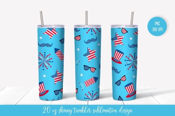 USA Patriotic Tumbler Wrap Sublimation: Graphics & Illustrations